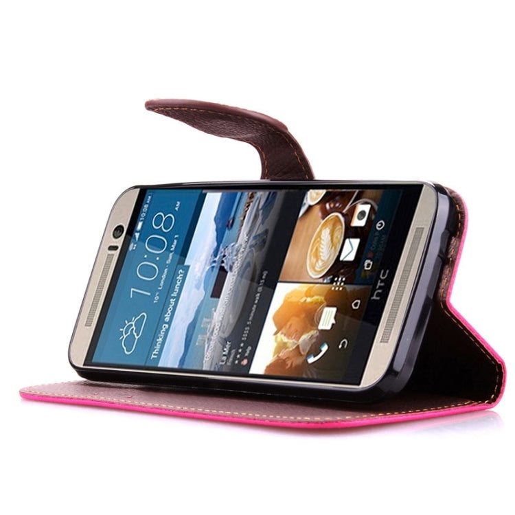 Leaf Magnetic Snap Litchi Texture Horizontal Flip Leather Case with Card Slots & Holder & Lanyard for HTC One M9