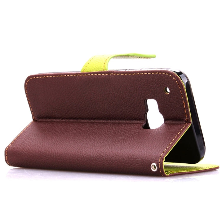 Leaf Magnetic Snap Litchi Texture Horizontal Flip Leather Case with Card Slots & Holder & Lanyard for HTC One M9