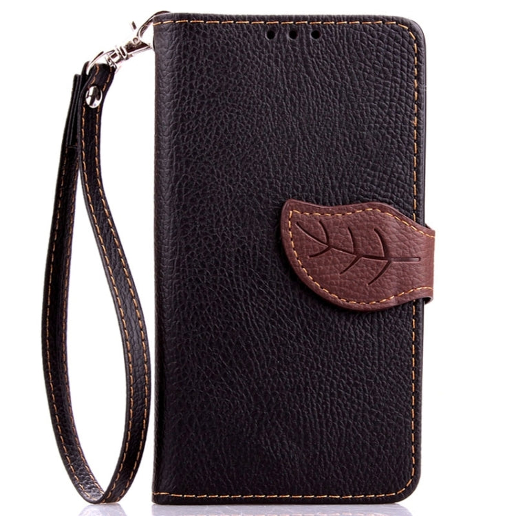 Leaf Magnetic Snap Litchi Texture Horizontal Flip Leather Case with Card Slots & Holder & Lanyard for Microsoft Lumia 535