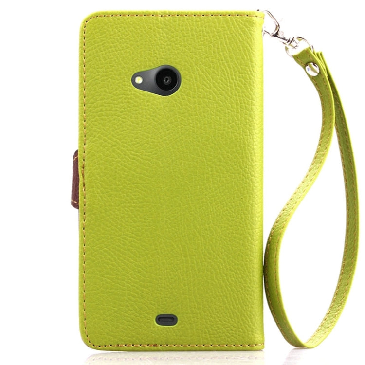 Leaf Magnetic Snap Litchi Texture Horizontal Flip Leather Case with Card Slots & Holder & Lanyard for Microsoft Lumia 535