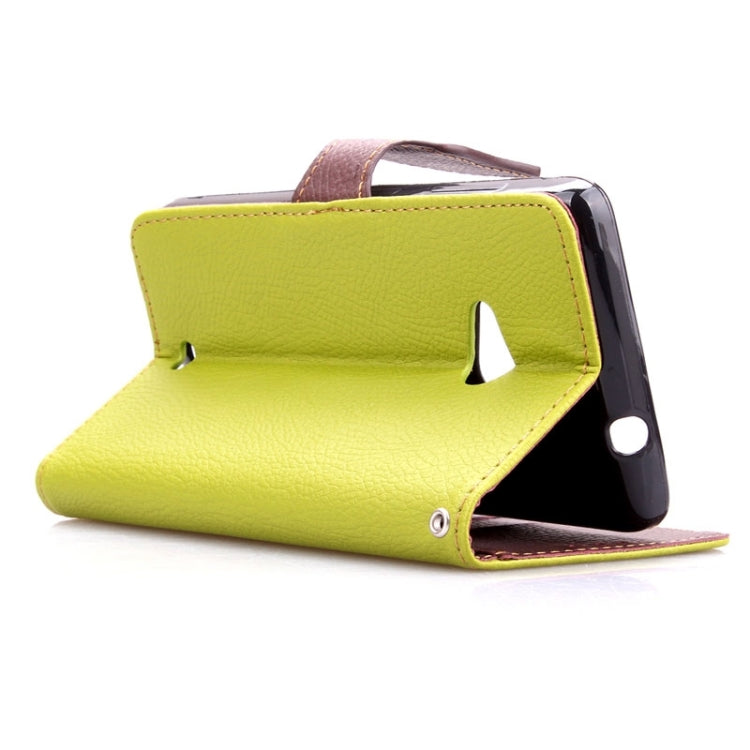 Leaf Magnetic Snap Litchi Texture Horizontal Flip Leather Case with Card Slots & Holder & Lanyard for Microsoft Lumia 535