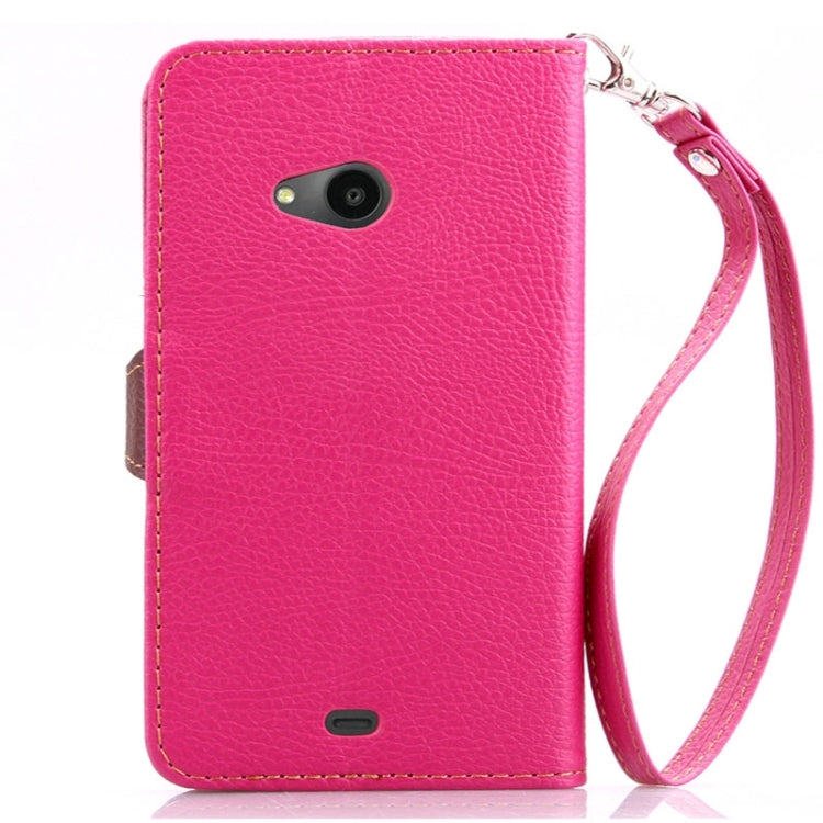 Leaf Magnetic Snap Litchi Texture Horizontal Flip Leather Case with Card Slots & Holder & Lanyard for Microsoft Lumia 535