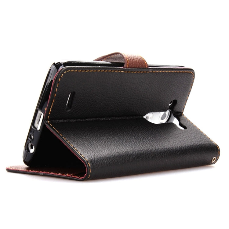 Leaf Magnetic Snap Litchi Texture Horizontal Flip Leather Case with Card Slots & Holder & Lanyard for LG G3 MINI