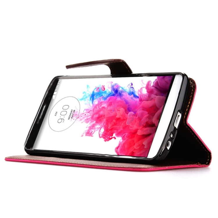 Leaf Magnetic Snap Litchi Texture Horizontal Flip Leather Case with Card Slots & Holder & Lanyard for LG G3 MINI