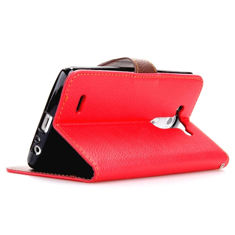 Leaf Magnetic Snap Litchi Texture Horizontal Flip Leather Case with Card Slots & Holder & Lanyard for LG G3 MINI