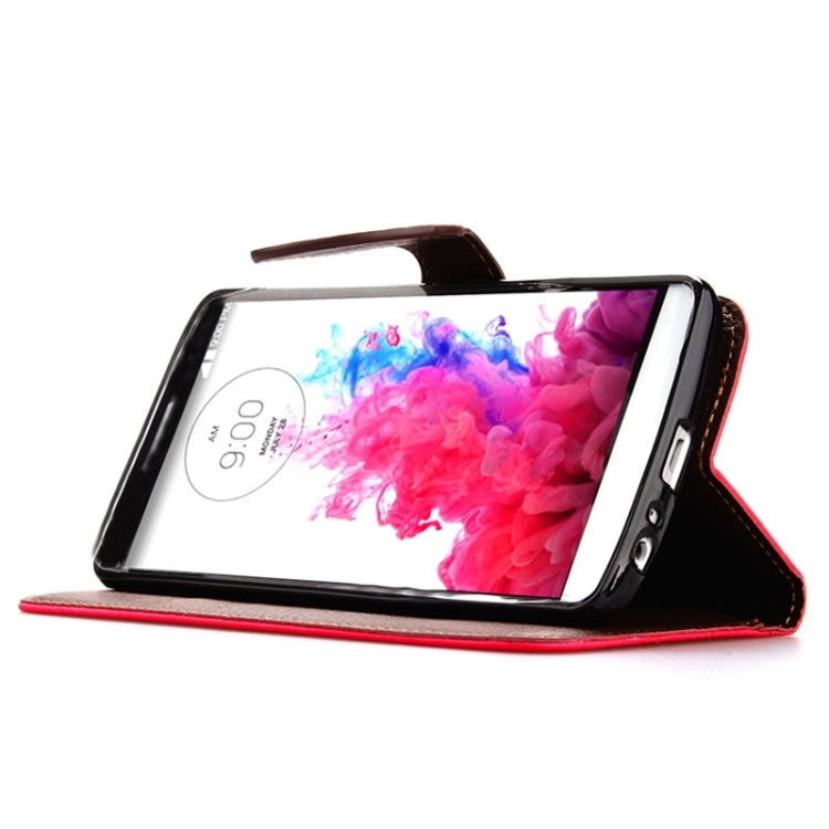 Leaf Magnetic Snap Litchi Texture Horizontal Flip Leather Case with Card Slots & Holder & Lanyard for LG G3 MINI