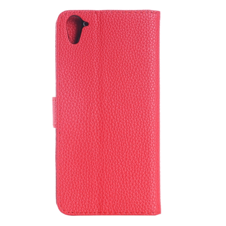 Monochrome Litchi Texture Horizontal Flip Leather Case with Card Slots & Holder for HTC Desire 826