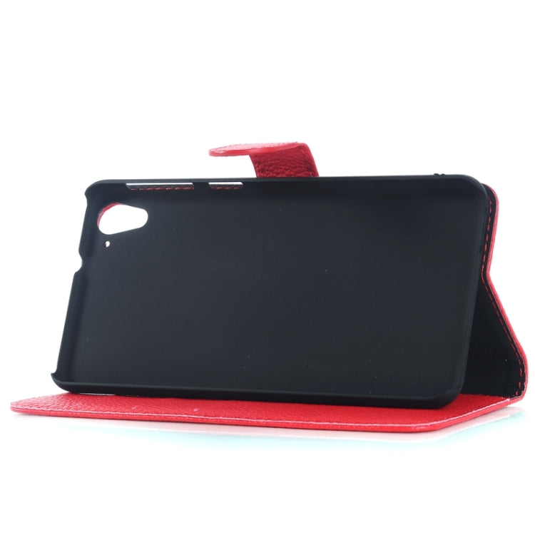 Monochrome Litchi Texture Horizontal Flip Leather Case with Card Slots & Holder for HTC Desire 826