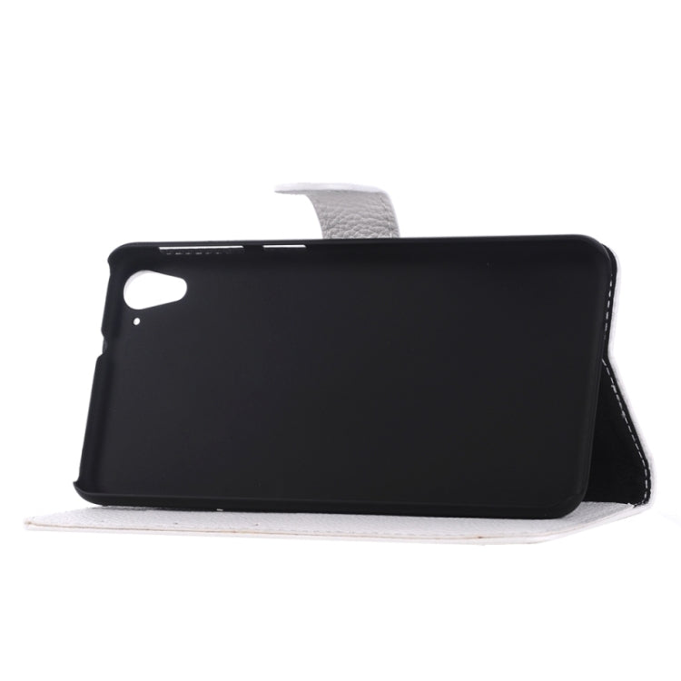 Monochrome Litchi Texture Horizontal Flip Leather Case with Card Slots & Holder for HTC Desire 826