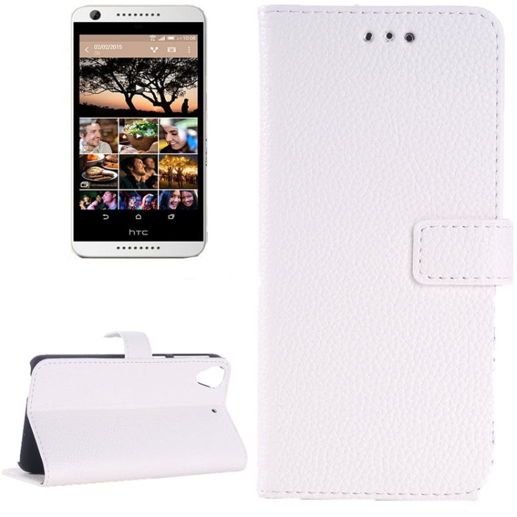 Monochrome Litchi Texture Horizontal Flip Leather Case with Card Slots & Holder for HTC Desire 626