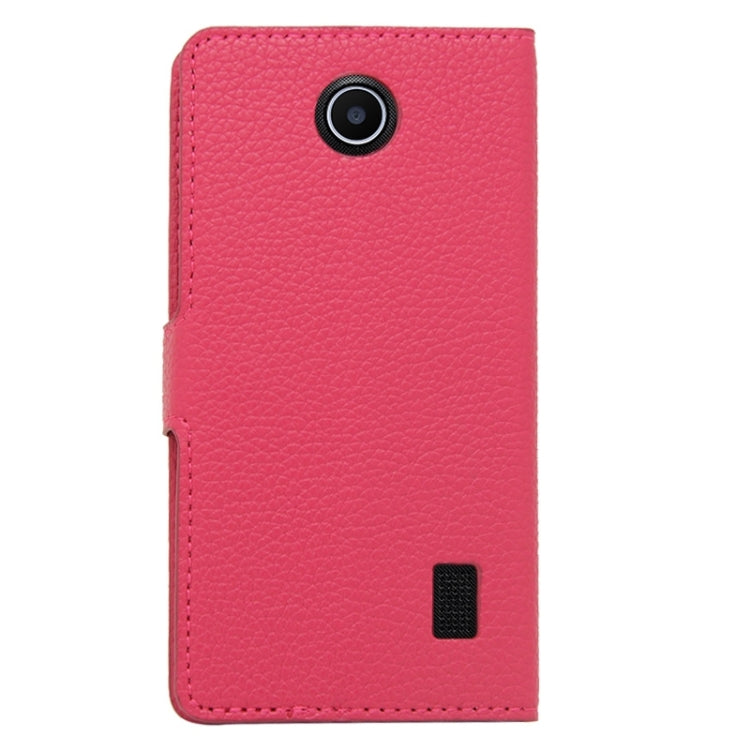 Litchi Texture Magnetic Snap Flip Leather Case with Holder & Card Slots Wallet for Huawei Y635