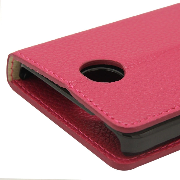 Litchi Texture Magnetic Snap Flip Leather Case with Holder & Card Slots Wallet for Huawei Y635