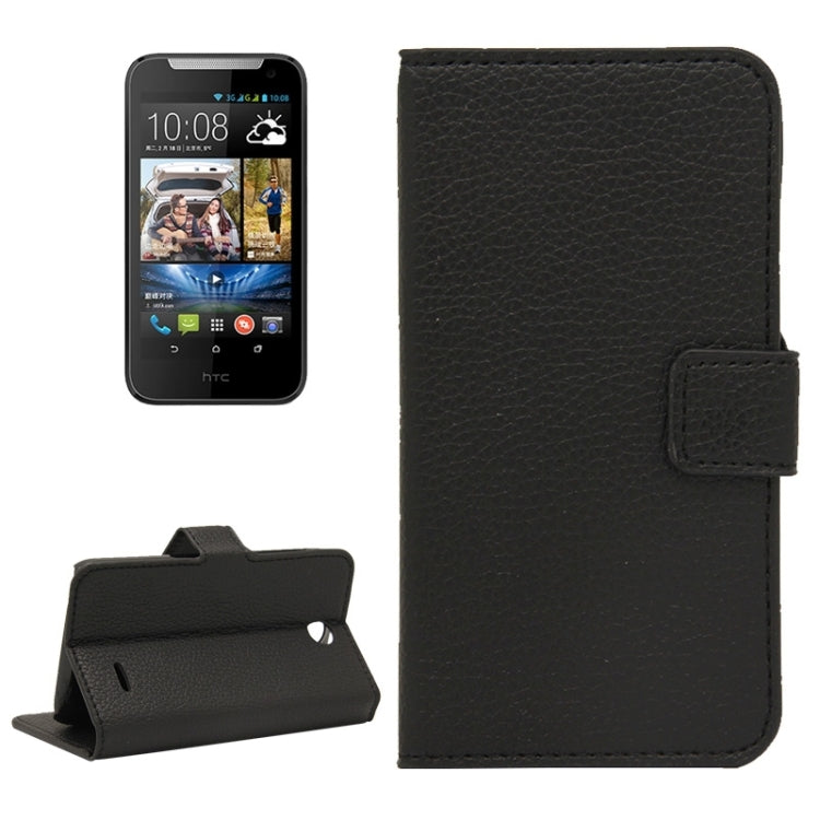 Litchi Texture Horizontal Flip Magnetic Buckle Leather Case with Holder & Card Slots & Wallet for HTC Desire 310