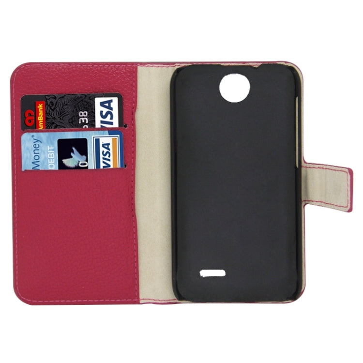Litchi Texture Horizontal Flip Magnetic Buckle Leather Case with Holder & Card Slots & Wallet for HTC Desire 310