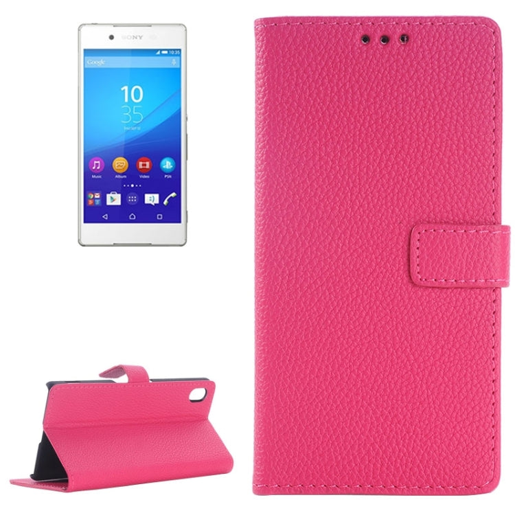 Litchi Texture Horizontal Flip Leather Case with Holder & Card Slots & Wallet for Sony Xperia Z4