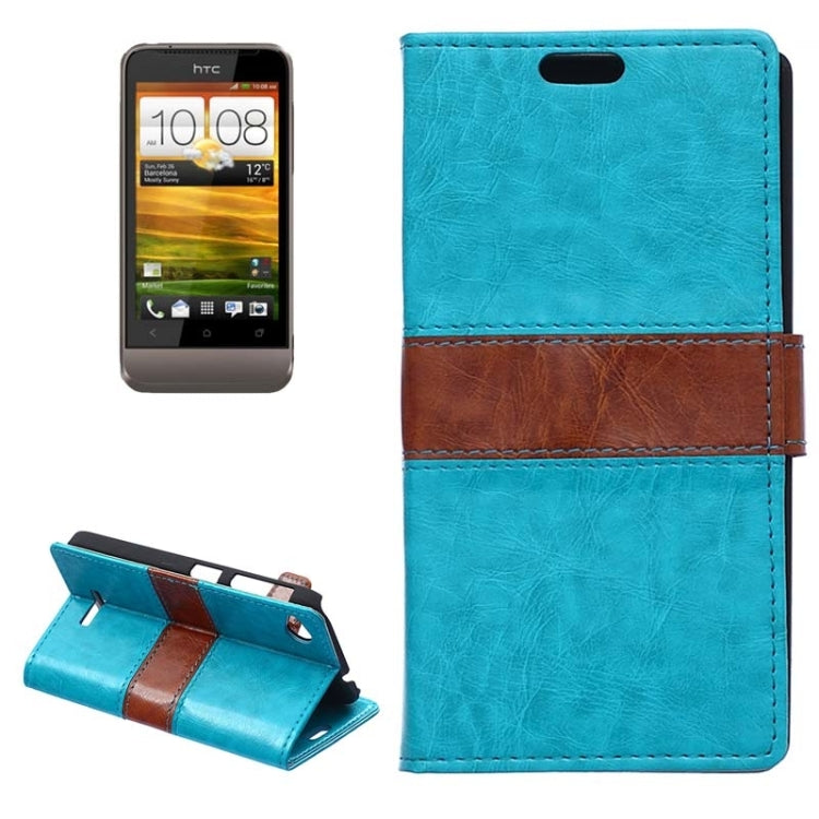 Crazy Horse Texture Horizontal Flip Color Matching Leather Case for HTC Desire 320