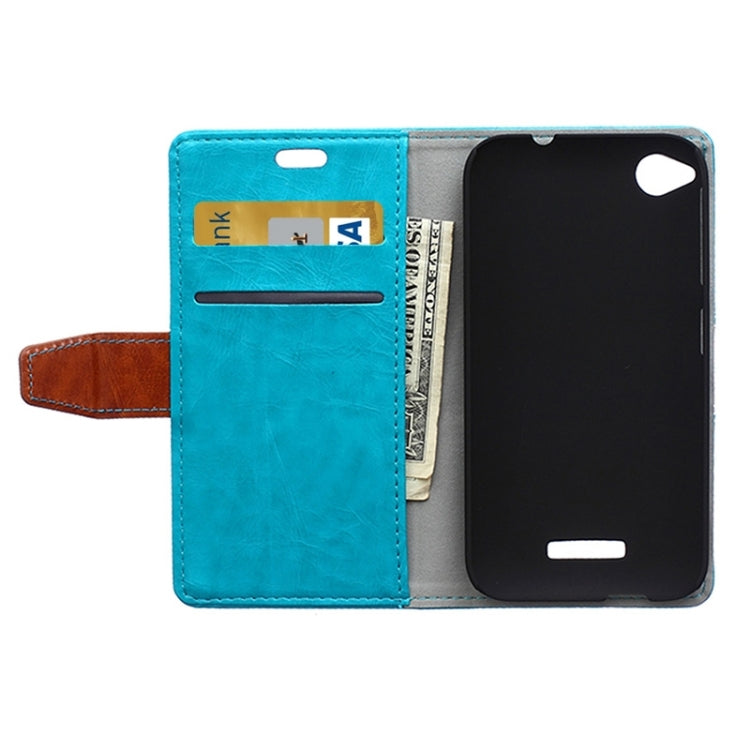 Crazy Horse Texture Horizontal Flip Color Matching Leather Case for HTC Desire 320