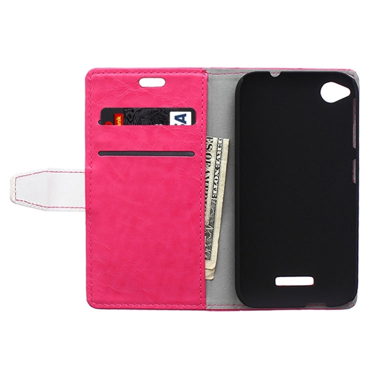 Crazy Horse Texture Horizontal Flip Color Matching Leather Case for HTC Desire 320