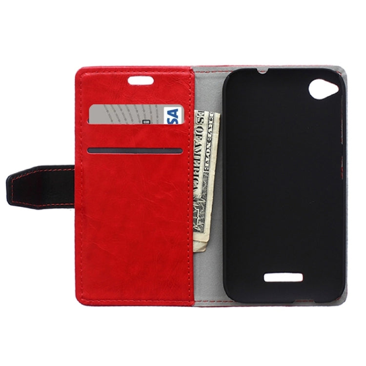 Crazy Horse Texture Horizontal Flip Color Matching Leather Case for HTC Desire 320