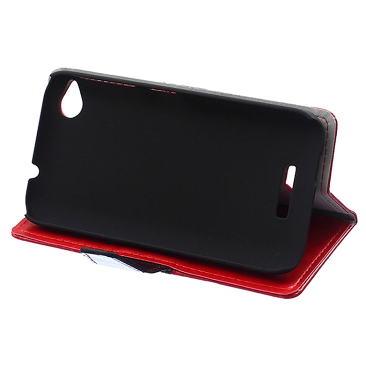 Crazy Horse Texture Horizontal Flip Color Matching Leather Case for HTC Desire 320