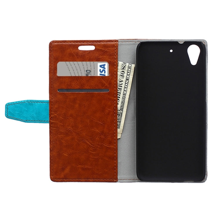 Crazy Horse Texture Horizontal Flip Color Matching Leather Case with Card Slots & Wallet & Holder for HTC Desire 626
