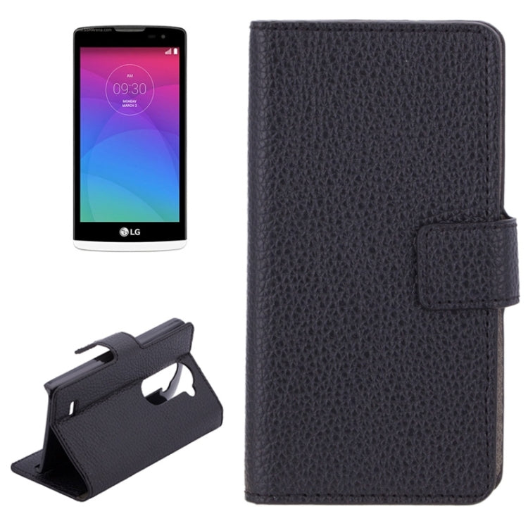 Litchi Texture Horizontal Flip Leather Case with Holder & Card Slots & Wallet for LG Leon / C40