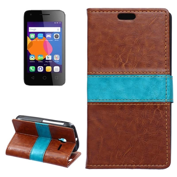 Crazy Horse Texture Horizontal Flip Color Matching Leather Case with Card Slots & Wallet & Holder for Alcatel OneTouch Pixi 3 / OT4009D