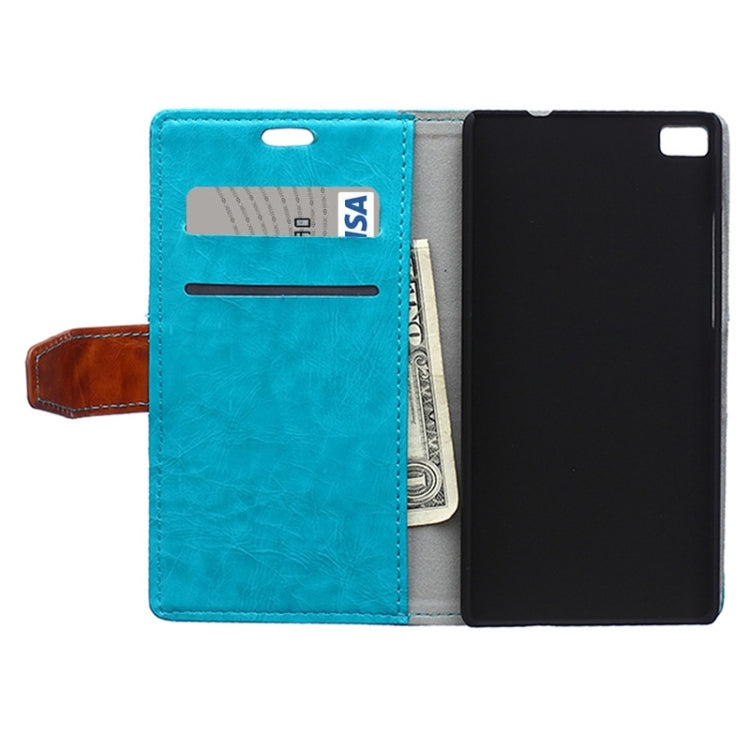 Crazy Horse Texture Horizontal Flip Color Matching Leather Case with Card Slots & Wallet & Holder for Huawei P8