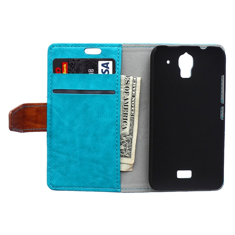 Crazy Horse Texture Horizontal Flip Color Matching Leather Case with Card Slots & Wallet & Holder for Huawei Y360