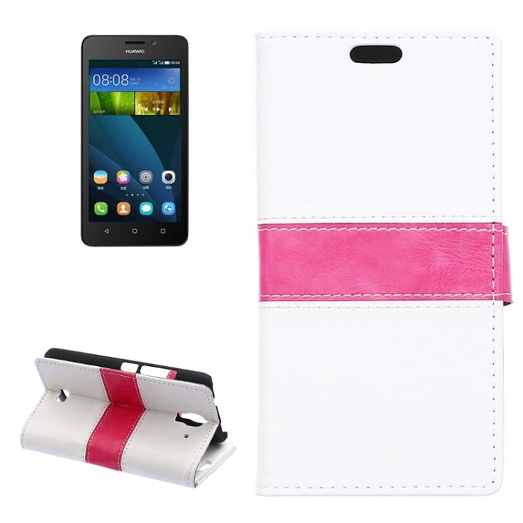 Crazy Horse Texture Horizontal Flip Color Matching Leather Case with Card Slots & Wallet & Holder for Huawei Y360