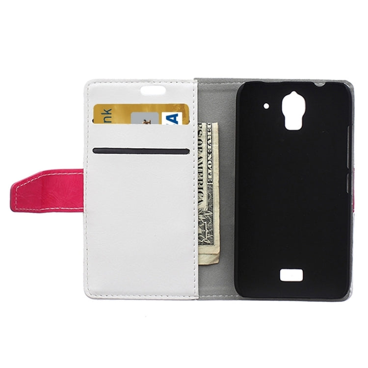 Crazy Horse Texture Horizontal Flip Color Matching Leather Case with Card Slots & Wallet & Holder for Huawei Y360