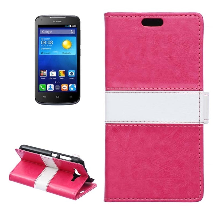 Crazy Horse Texture Horizontal Flip Color Matching Leather Case with Card Slots & Wallet & Holder for Huawei Ascend Y520