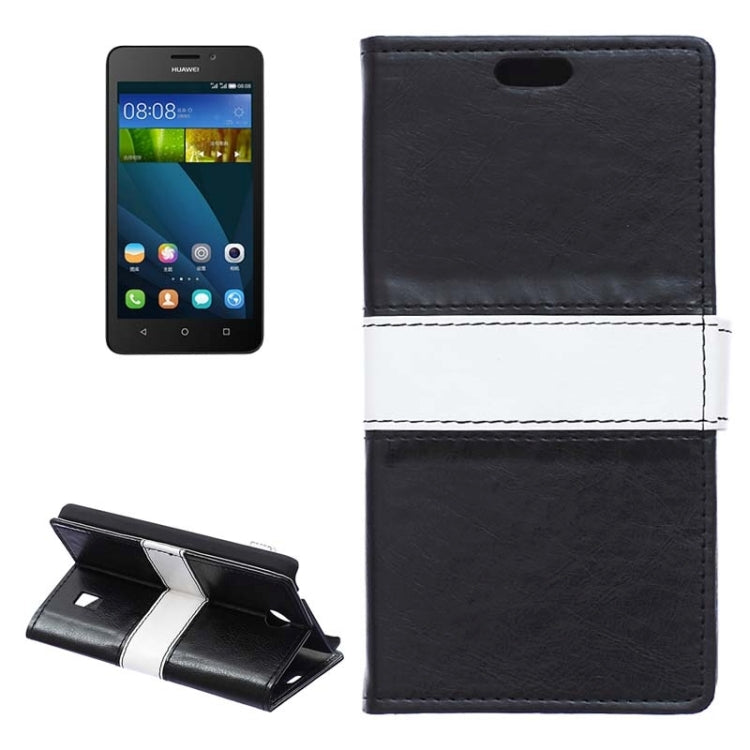 Crazy Horse Texture Horizontal Flip Color Matching Leather Case with Card Slots & Wallet & Holder for Huawei Ascend Y635