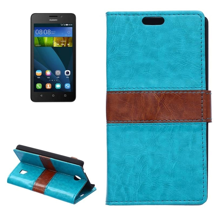 Crazy Horse Texture Horizontal Flip Color Matching Leather Case with Card Slots & Wallet & Holder for Huawei Ascend Y635