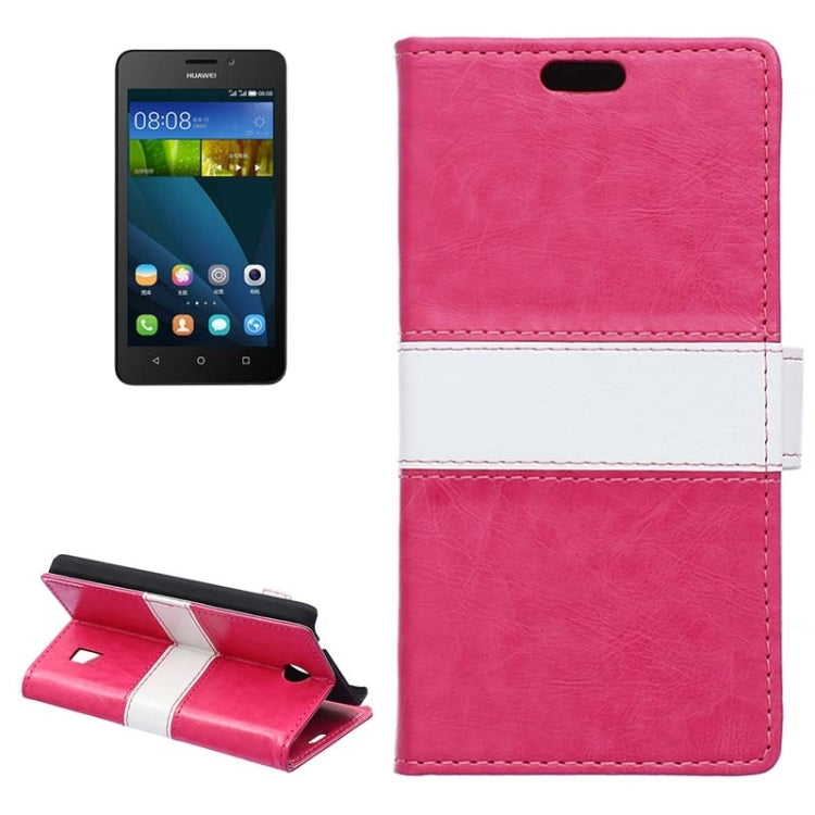 Crazy Horse Texture Horizontal Flip Color Matching Leather Case with Card Slots & Wallet & Holder for Huawei Ascend Y635