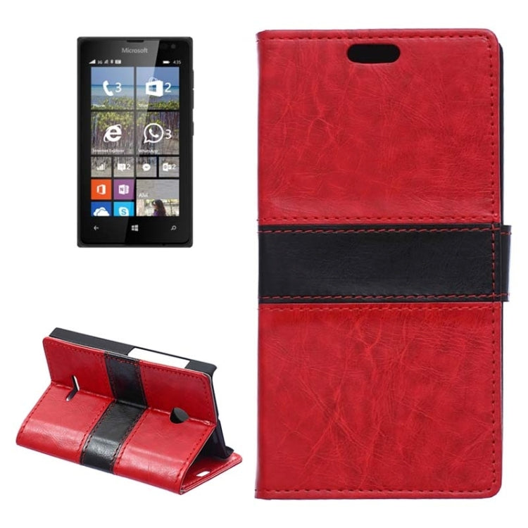 Crazy Horse Texture Horizontal Flip Color Matching Leather Case with Card Slots & Wallet & Holder for Microsoft Lumia 435
