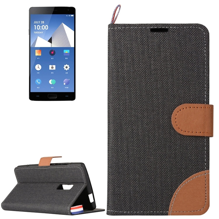 Denim Texture Horizontal Flip Leather Case with Magnetic Snap & Card Slots & Holder & Sling for OnePlus Two