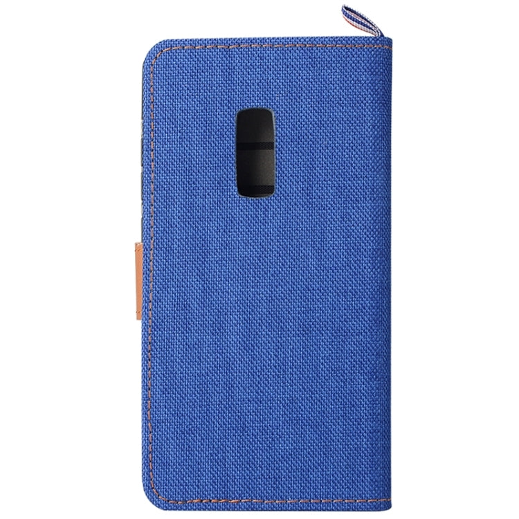 Denim Texture Horizontal Flip Leather Case with Magnetic Snap & Card Slots & Holder & Sling for OnePlus Two