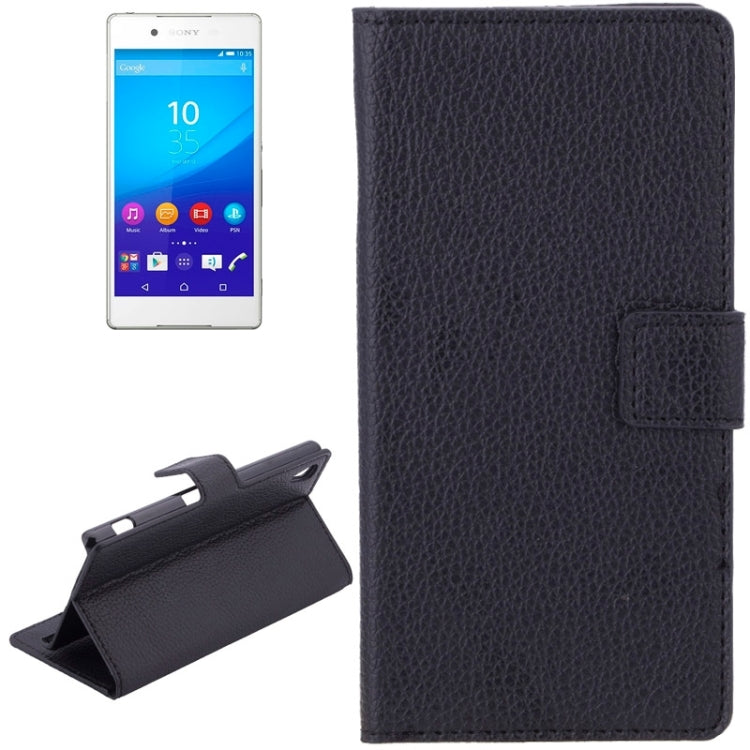 Litchi Texture Horizontal Flip Magnetic Buckle Leather Case with Card Slots & Wallet & Holder for Sony Xperia Z3+