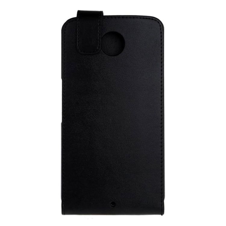 Vertical Flip Magnetic Snap Leather Case for Google Nexus 6(Black)