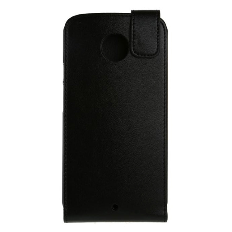 Vertical Flip Magnetic Snap Leather Case for Motorola Moto X / XT1085(Black)