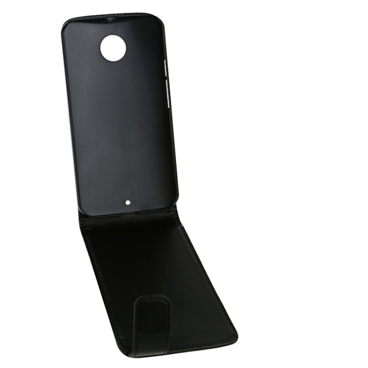 Vertical Flip Magnetic Snap Leather Case for Motorola Moto X / XT1085(Black)