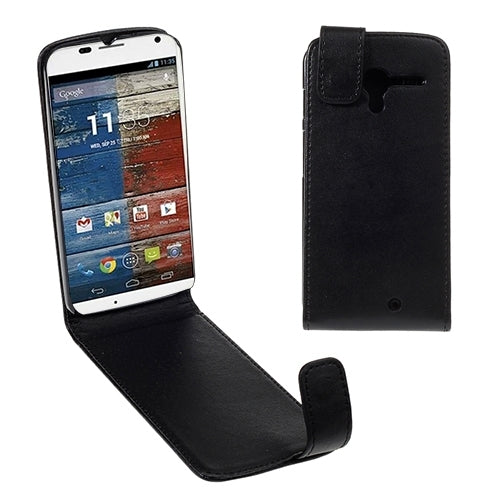 Vertical Flip Magnetic Snap Leather Case for Motorola X Phone / XT1055 / XT1053 / XT1056 / XT1058(Black)