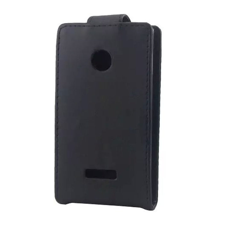 Vertical Flip Magnetic Snap Leather Case for Microsoft Lumia 435(Black)