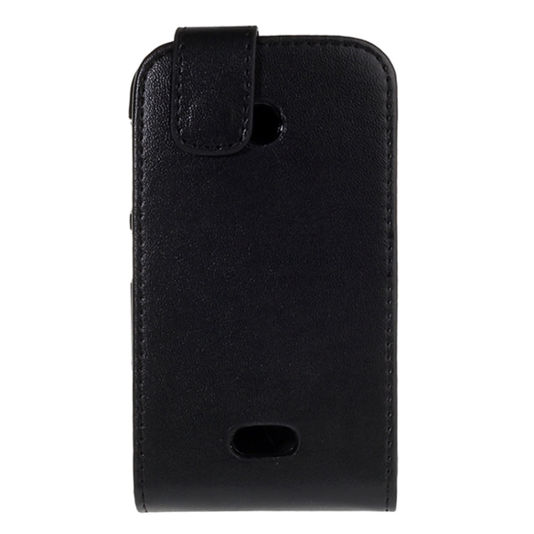 Vertical Flip Magnetic Snap Leather Case for Nokia Lumia 510(Black)