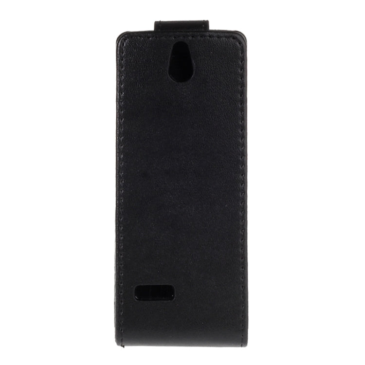Vertical Flip Magnetic Snap Leather Case for Nokia 515 / 515 Dual(Black)