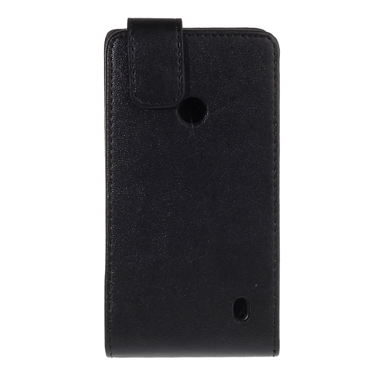 Vertical Flip Magnetic Snap Leather Case for Nokia Lumia 525(Black)