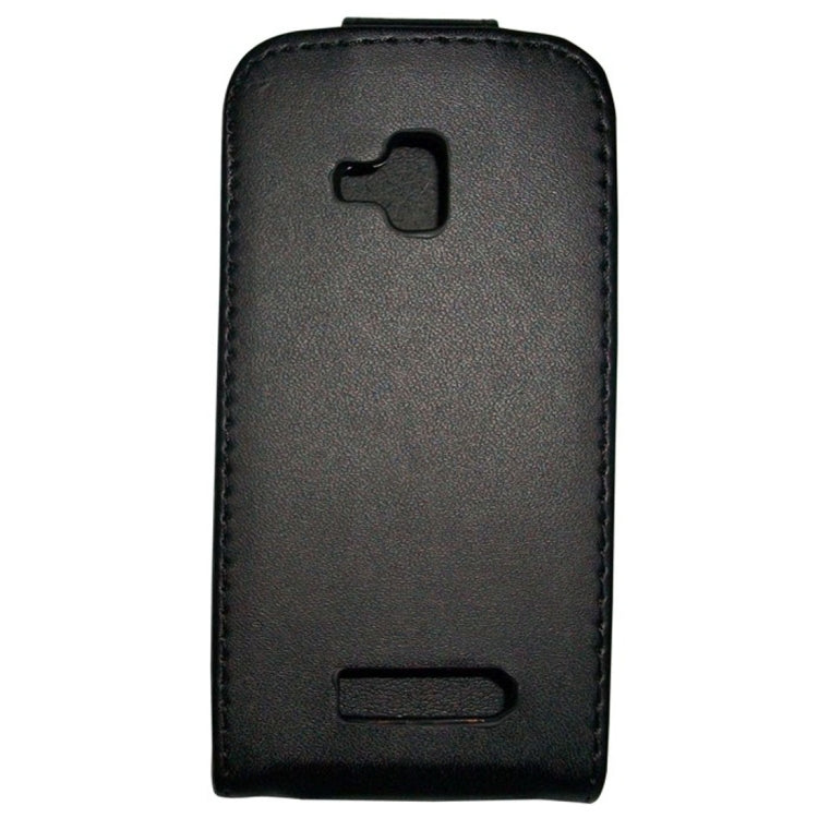 Vertical Flip Magnetic Snap Leather Case for Nokia Lumia 610(Black)