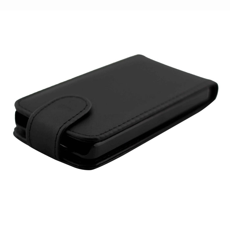 Vertical Flip Magnetic Snap Leather Case for Nokia Lumia 610(Black)