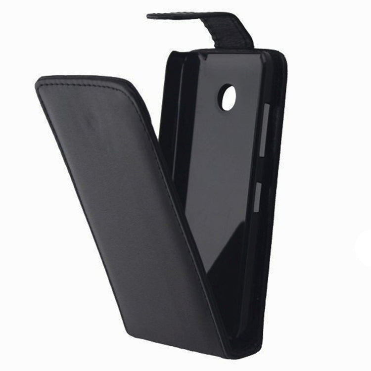 Vertical Flip Magnetic Snap Leather Case for Nokia Lumia 630(Black)